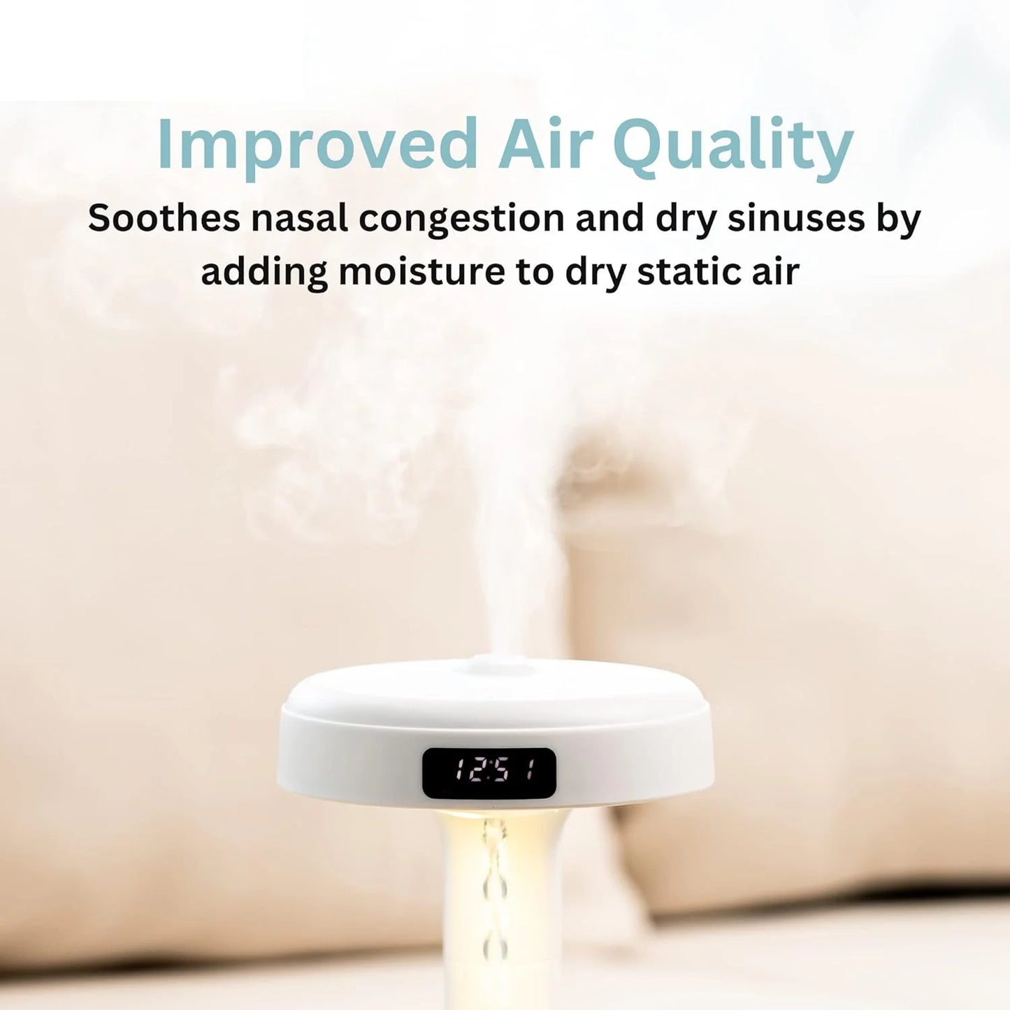Anti-Gravity Water Drop Humidifier LED Display 800ML Droplets Ultrasonic Quiet Cool Mist Maker Fogger Desktop Humidifiers for Office Bedroom
