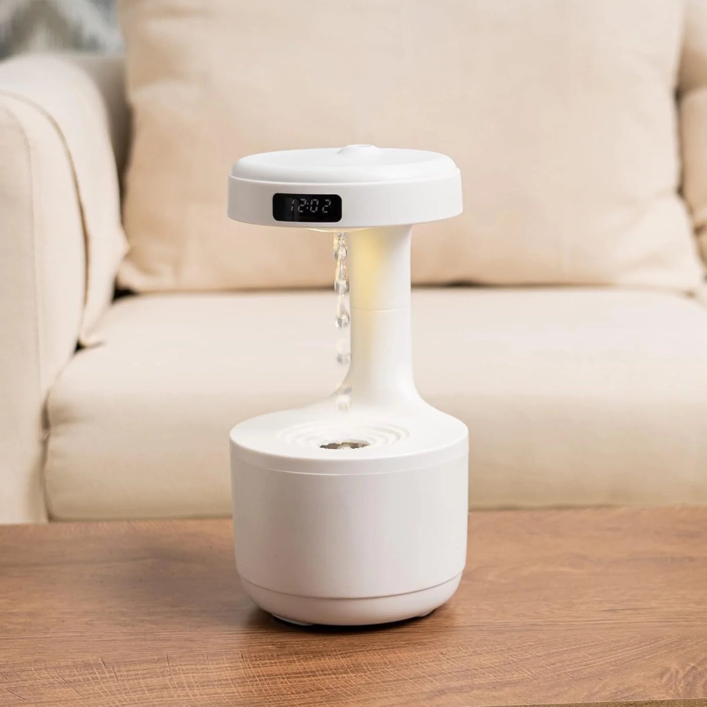 Anti-Gravity Water Drop Humidifier LED Display 800ML Droplets Ultrasonic Quiet Cool Mist Maker Fogger Desktop Humidifiers for Office Bedroom