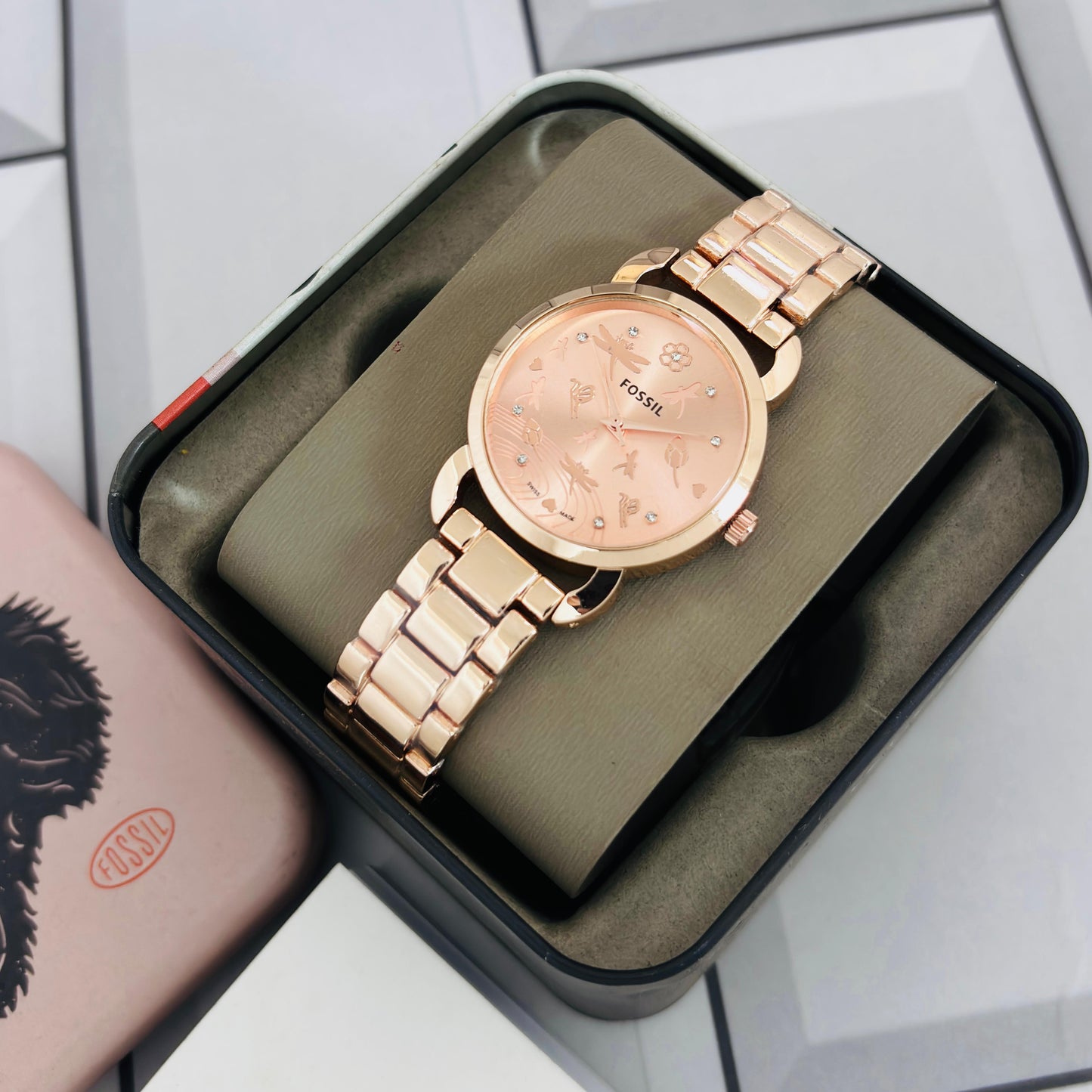 Fossil Carlie ES5156 – Timeless Elegance for Her | Glam Up in Rosegold & Two-Tone