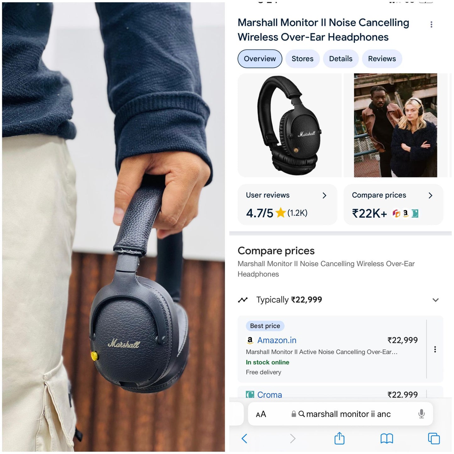 Marshall Monitor, Wireless Headphones - Master Clone