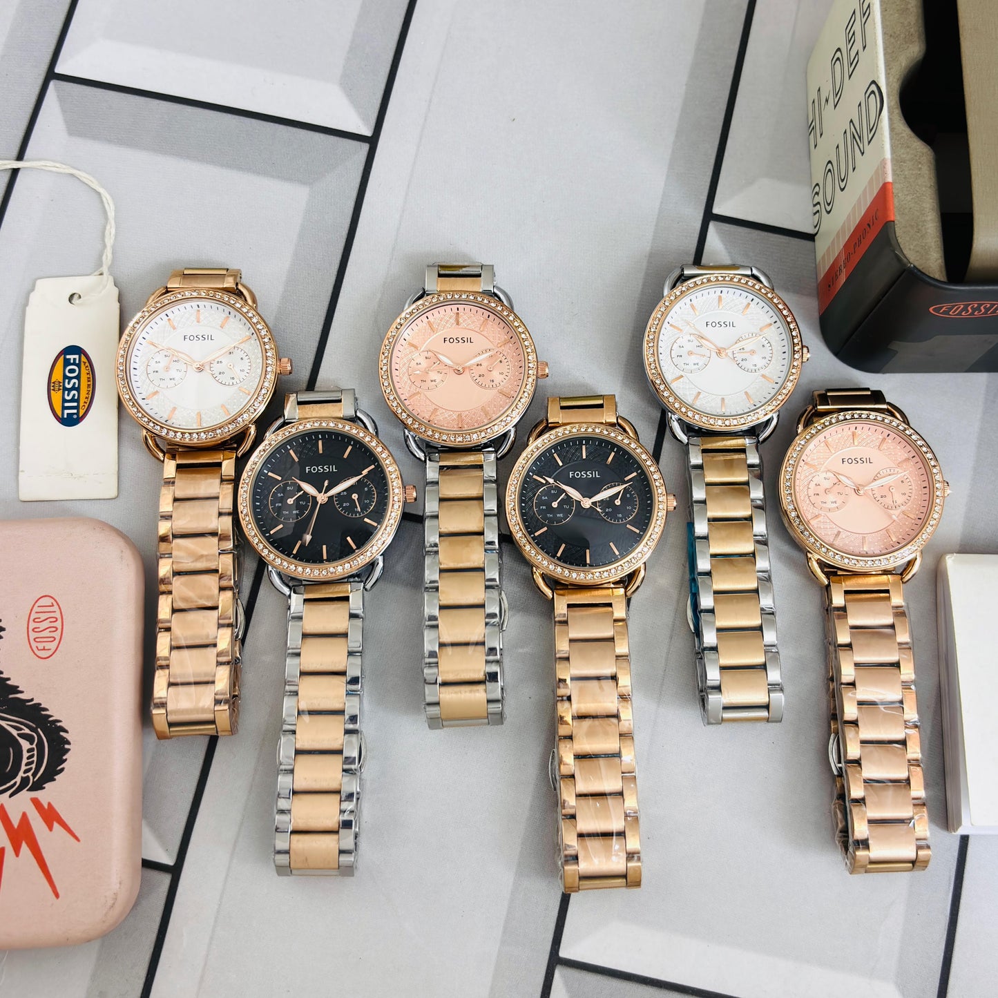 Fossil Tailor Collection – Elegant Rose Gold Women’s Chronograph Watch (7AA Premium Series)