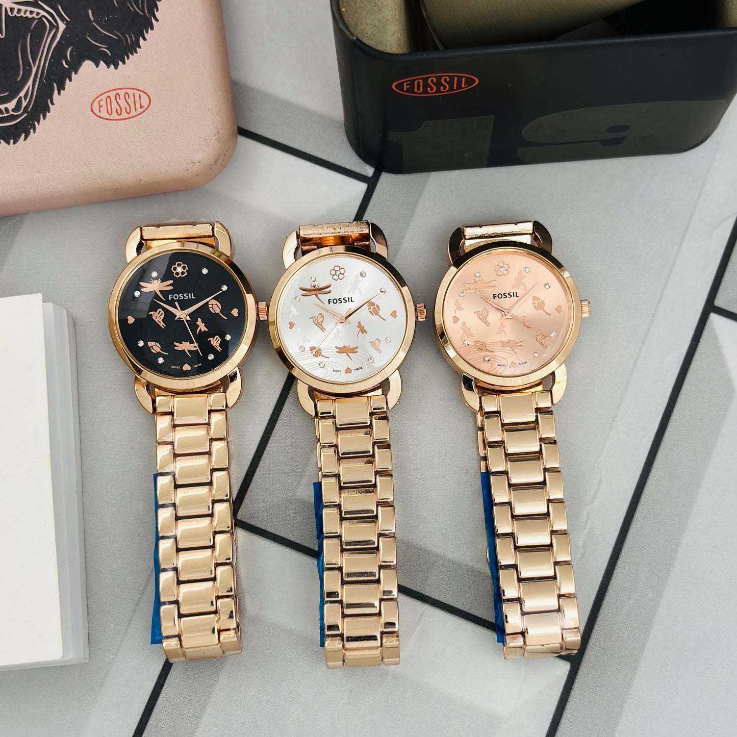 Fossil Carlie ES5156 – Timeless Elegance for Her | Glam Up in Rosegold & Two-Tone