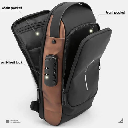 Sugarpods Anti Theft Backpack for Men & Women, Sling Bag CrossBody Backpack