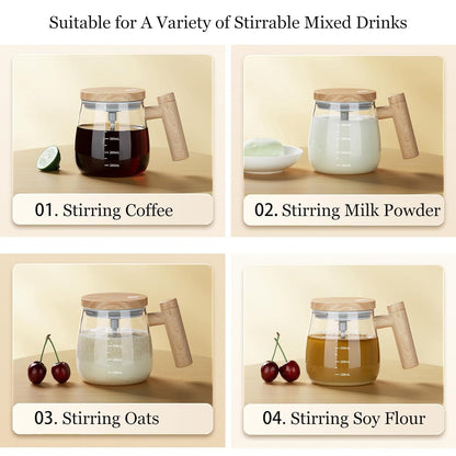 Stirring Glass Mug - 400ml Electric Cup
