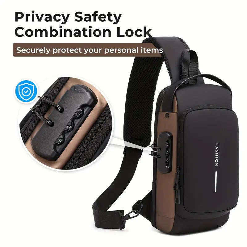 Sugarpods Anti Theft Backpack for Men & Women, Sling Bag CrossBody Backpack