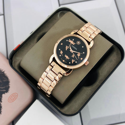 Fossil Carlie ES5156 – Timeless Elegance for Her | Glam Up in Rosegold & Two-Tone