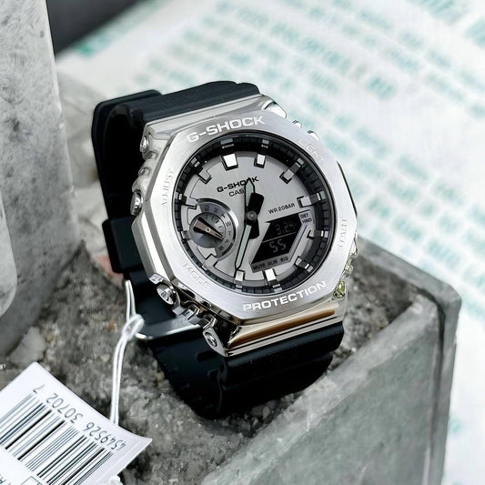 G-Shock GM2100 with silver metal body