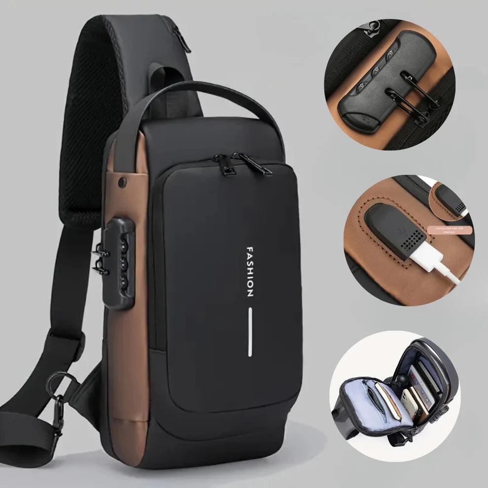 Sugarpods Anti Theft Backpack for Men & Women, Sling Bag CrossBody Backpack
